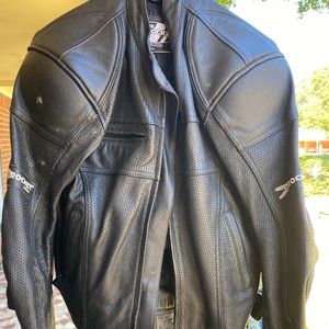 Men Black Leather Motorcycle Jacket.